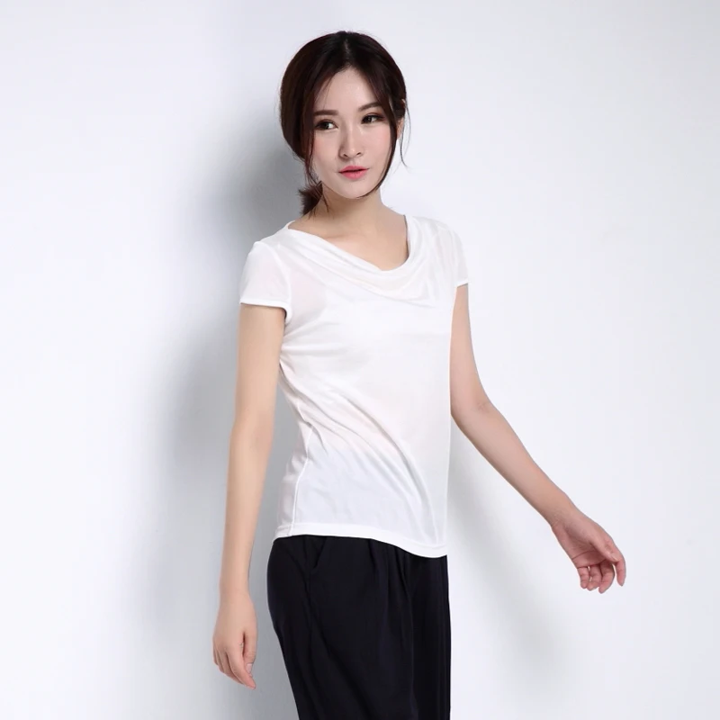Женские летние топы из размера плюс шелка женские весенние шелковые футболки с