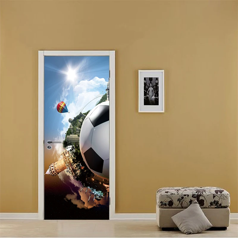 Креативные Мультяшные Спорт футбольный мяч футбольные наклейки для двери в