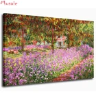 Алмазная 5D картина сделай сам, полноразмернаякруглая мозаика с рисунком Ирисы в саду Моне, вышивка крестиком, картина из страз