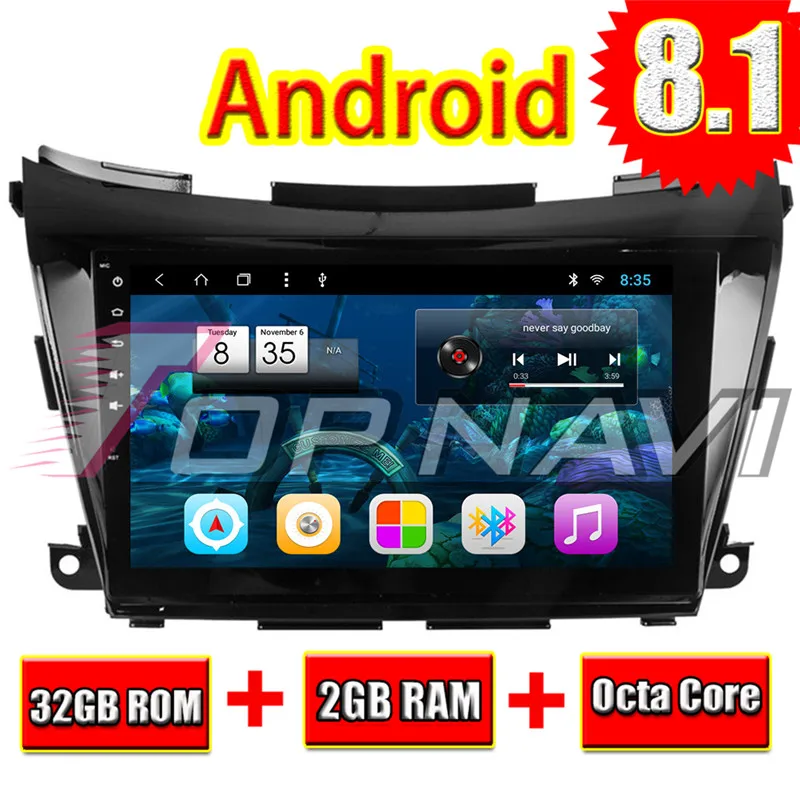 Автомобильный GPS навигатор Topnavi Android 8 1 для Nissan Murano 2015 Авторадио мультимедиа