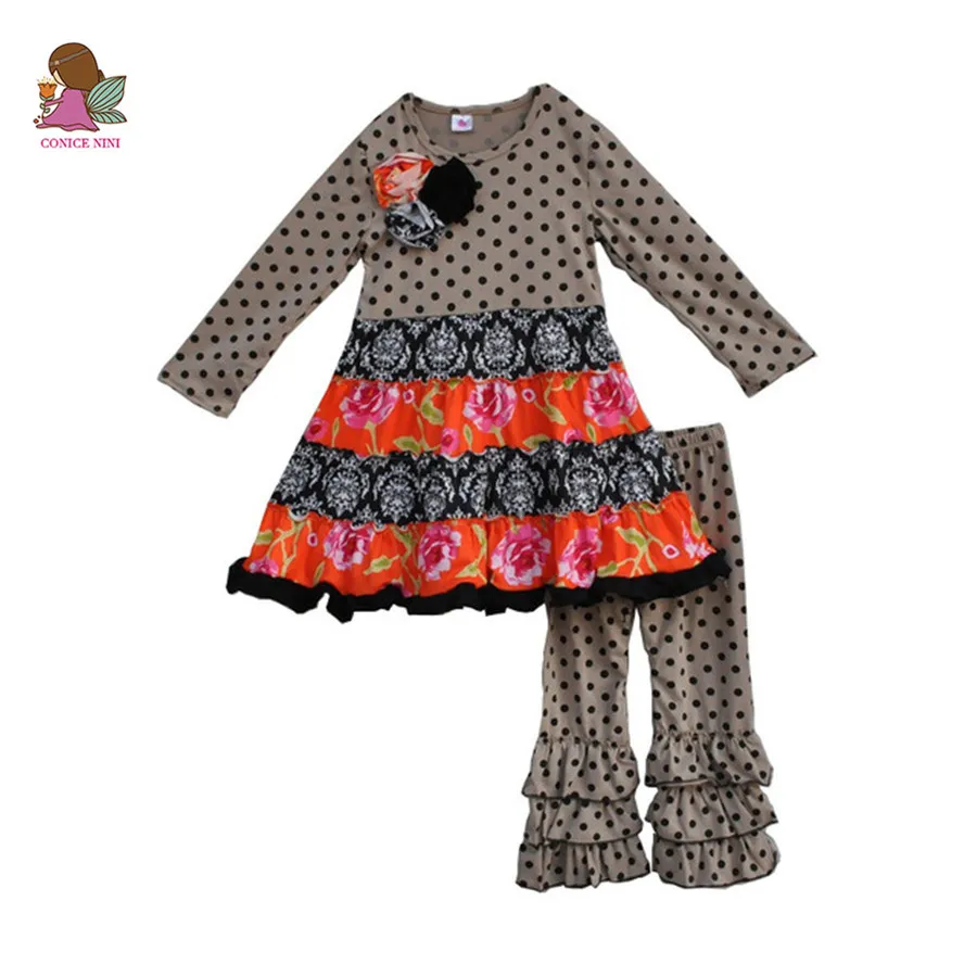 Новые поступления Зимние Цветы для декора одежда из хлопка маленьких девочек