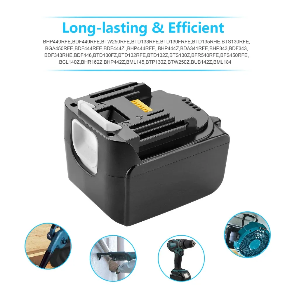 Новый перезаряжаемый литий-ионный аккумулятор 14 4 В 3000 мАч Powtree для Makita BL1430 LXT200 BL1415