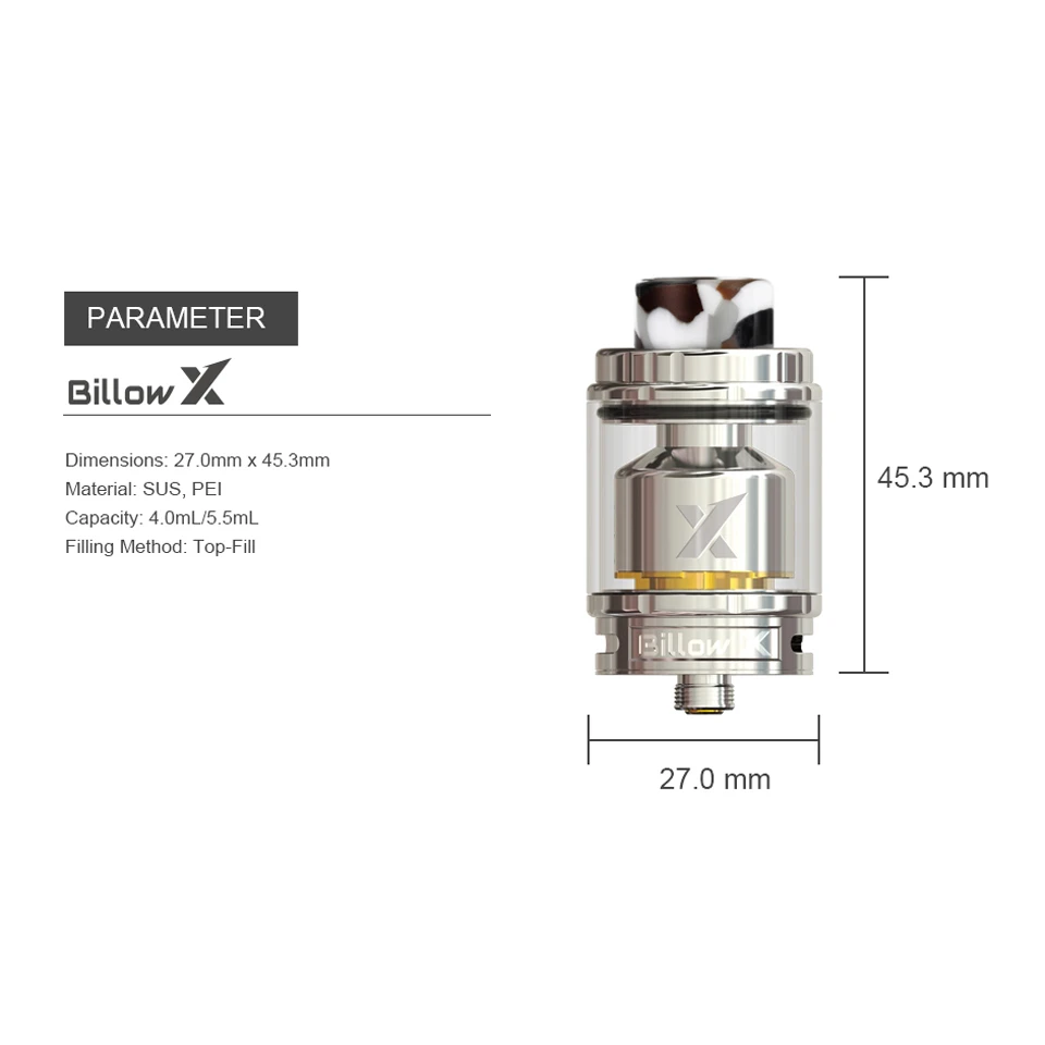 Оригинальный испаритель Ehpro billow X RTA Бак 4 мл 5 Смола 810 дрип тип нижний вверх поток