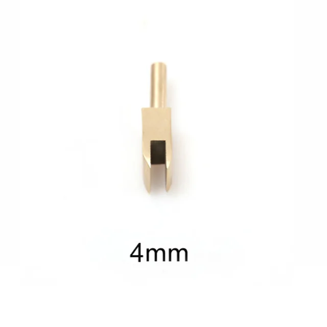 4mm side head Кожа Чистая латунь паяльник наконечник для сжигания края украшения ручной работы кожа пирография инструменты комплект электрический - Цвет: 4mm side head