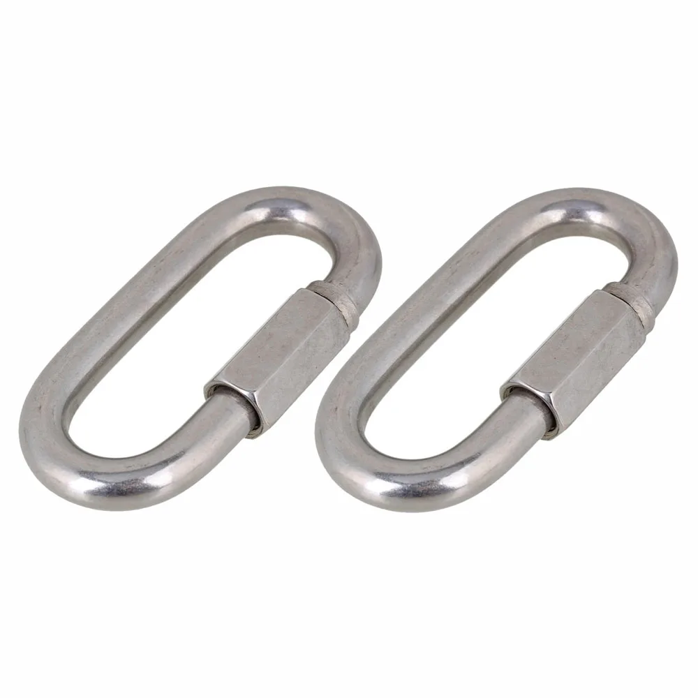 Multifunctional 304 Stainless Steel Carabiner Quick Oval Screwlock Link Lock Ring Hook M12 Of 2 | Обустройство дома