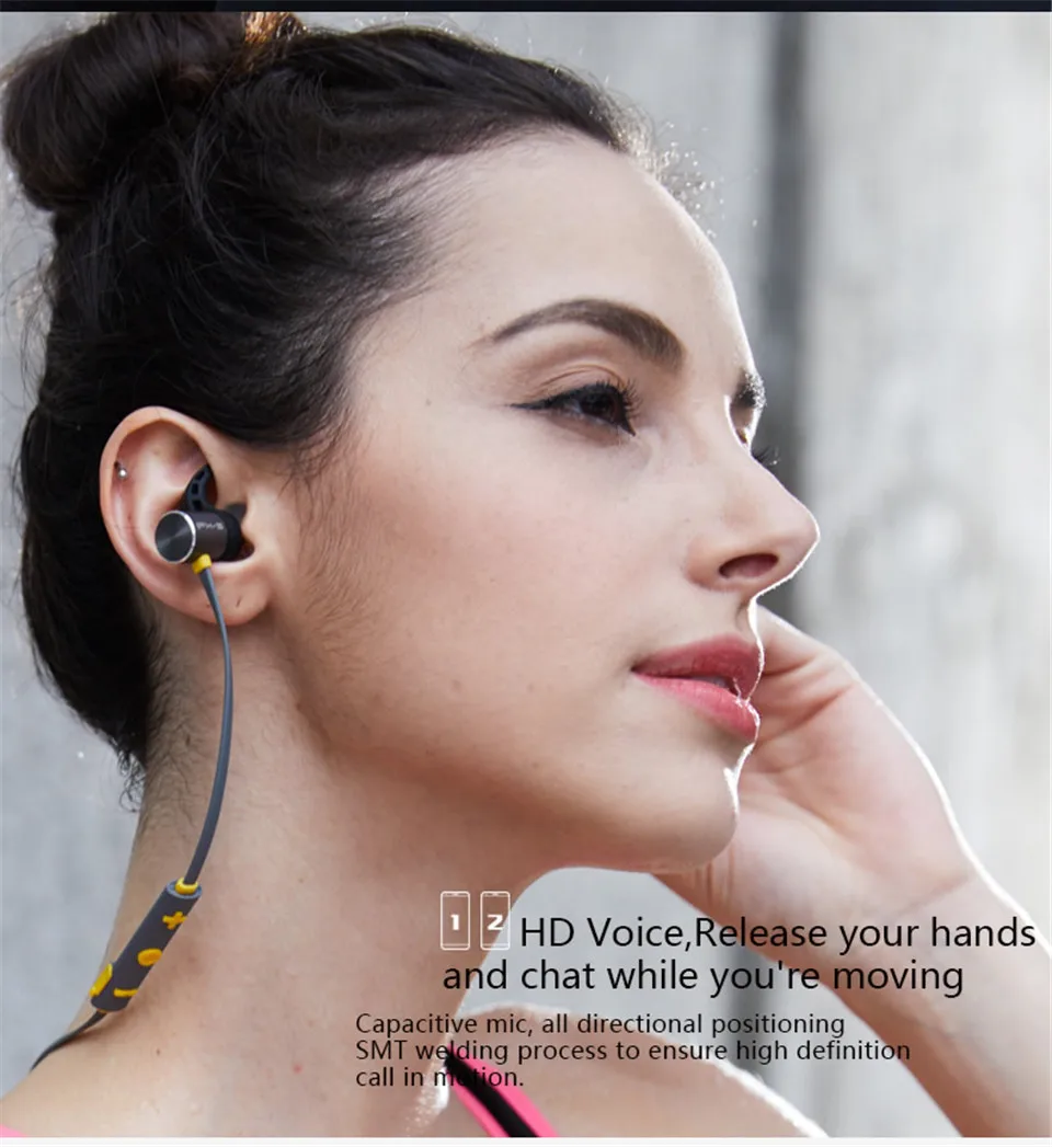 Plextone BX343 магнитные Bluetooth наушники-вкладыши гарнитура IPX5 водонепроницаемые спортивные Беспроводные наушники с микрофоном для телефона
