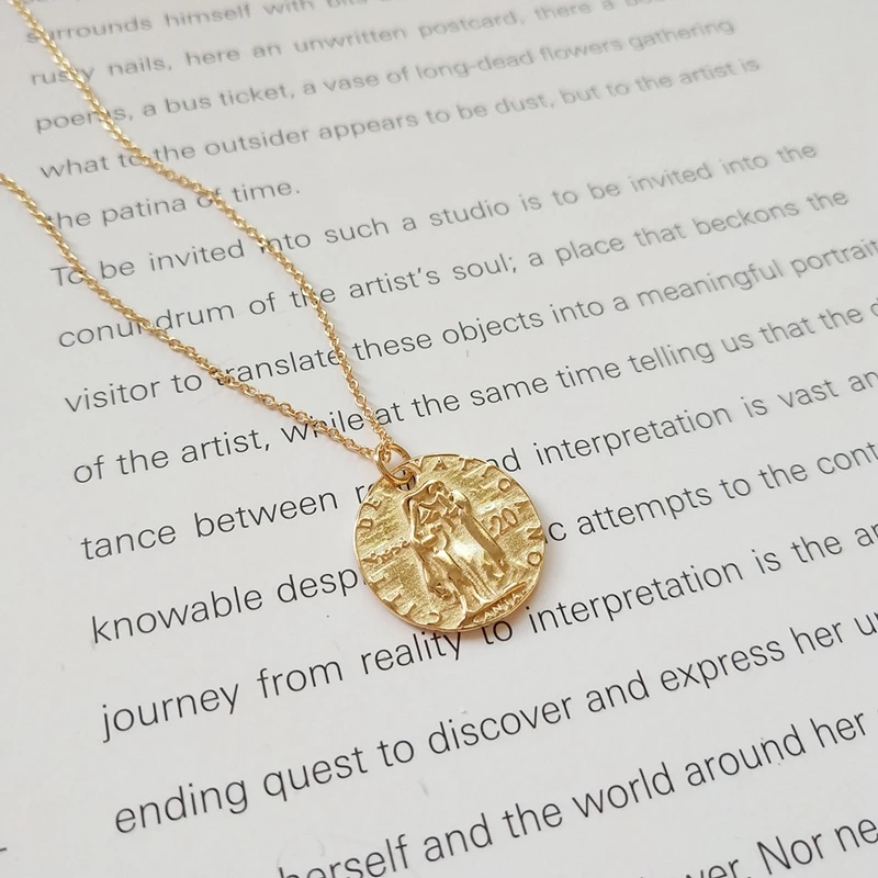 Ожерелье с подвеской монеткой для женщин серебро 925 пробы|necklace silver pendant|necklaces pendants