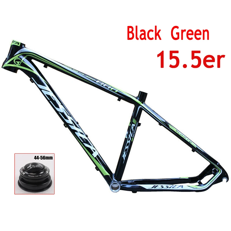 Black Green-15.5inch 15,5/1" рама для горного велосипеда 26er MTB велосипедная Рама в комплекте алюминиевая рама 44-56 мм коническая BB68 велосипедная Рама аксессуары - Цвет: Black Green-15.5inch