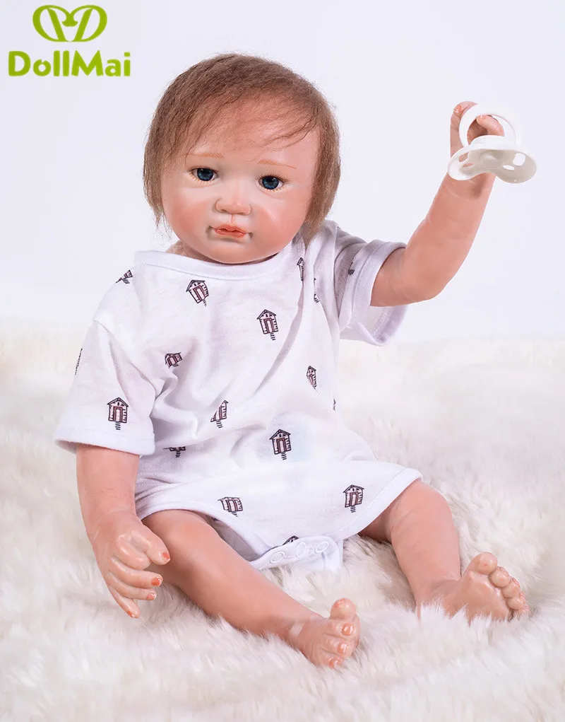 

New 18" 46cm Silicone Reborn Super Baby Lifelike Toddler Baby Bonecas Kid Doll Bebe Reborn Brinquedos Reborn Toys For Kids Gifts