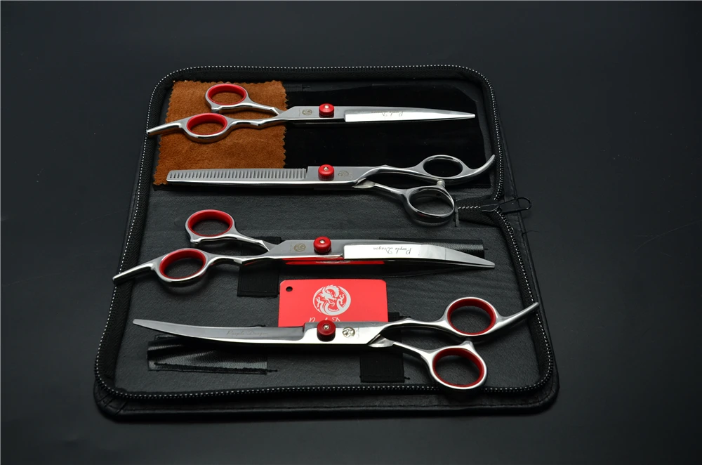 6.0 Inch Professional Hair Hairdressing Scissors Set - 5Pcs Suit with Comb, Cutting Shears, Thinning, and Up&Down Curved Shears Z3001 - 17.5cm image 4