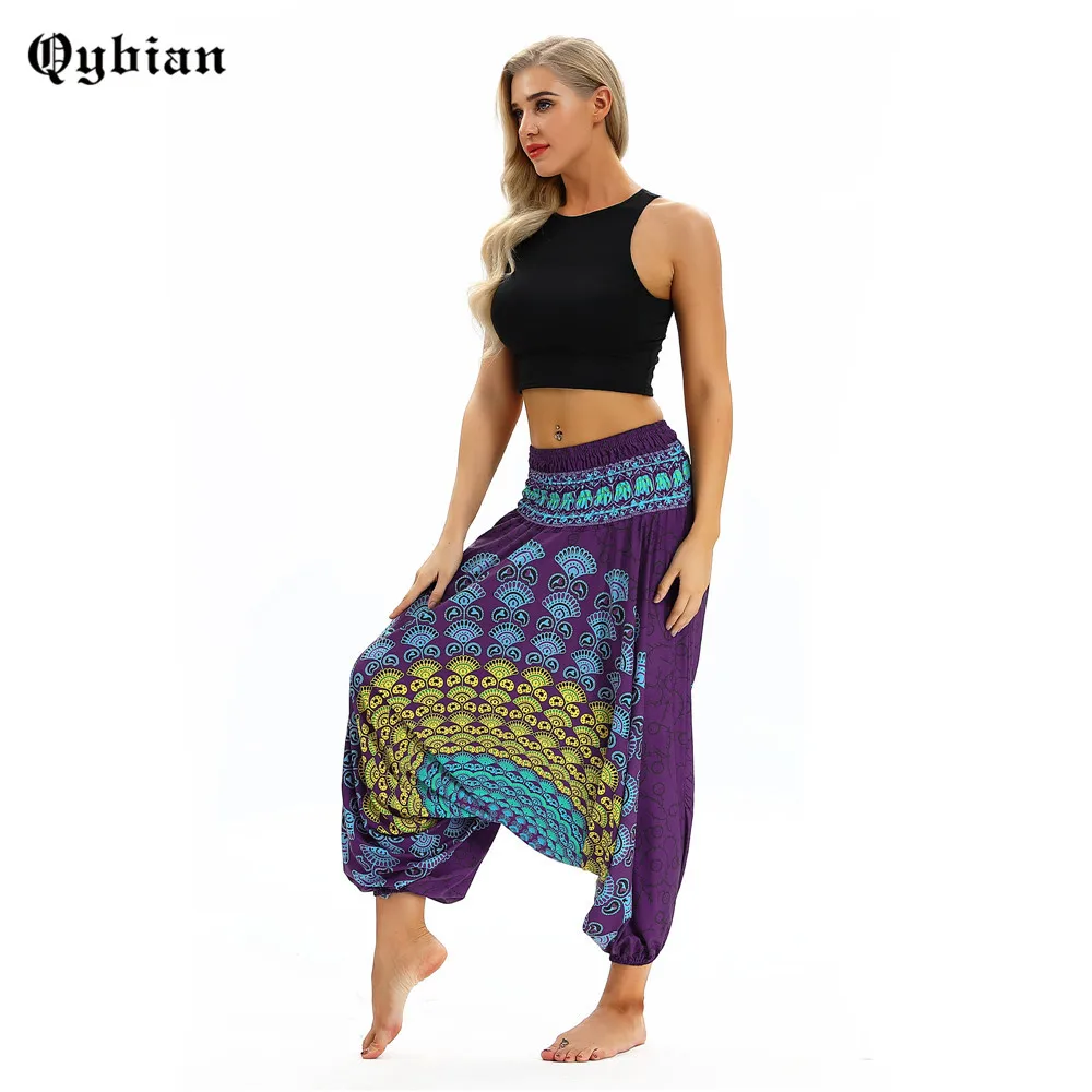 

Qyiban Casual Summer Loose 3D Colored small fan Harem Pants Women 2018 Yuga Wide Leg Trousers Casual Loose Bottom High Waist