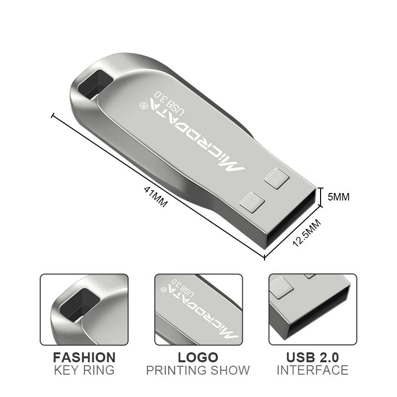 Серебристый/черный металлический USB флеш-накопитель Usb 3 0 64 ГБ 128 высокоскоростной