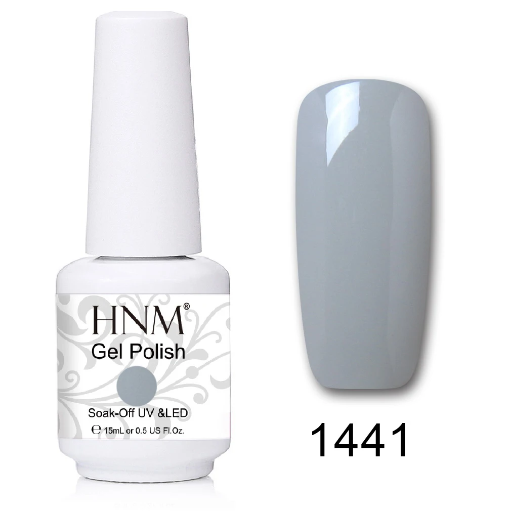 1441 HNM 241 Colors 15ml Pure Glitter UV Gel Nail Polish Soak Off Primer LED Lamp GelLak Hybrid Varnish For Nails Art Enamel Lacquer - Цвет: 1441