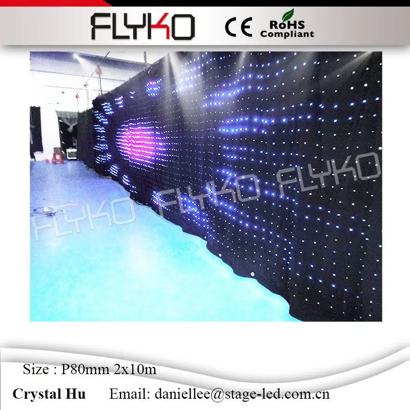Cheap Price Pitch80mm Led Video Curtain With Off Line Controller Graphic DJ Booth 2m*10m | Производственное освещение