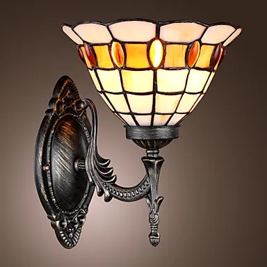 

Tiffany Vintage LED Wall Lamps With 1 Light For Bedroom Home Lighting Wall Sconce Free Shipping