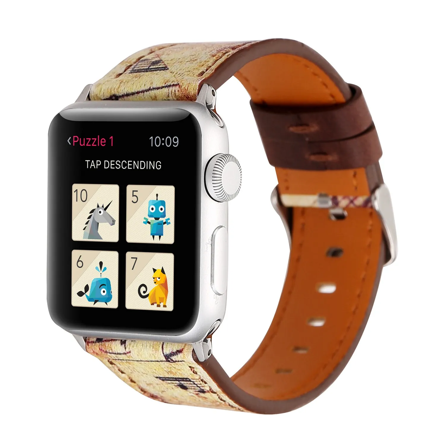 Винтажный цветочный кожаный ремешок для Apple Watch Series 5 4 3 2 1 браслет Музыкальный ремешок для iWatch 38 40 42 44 мм браслет ремень