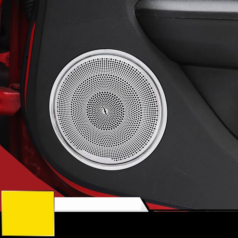 

QHCP Car Door Speaker Audio Decorative Cover Trim Sticker Fit For Ford Mustang 2015 2016 2017 2018 2019 2020 2021 2022 Accessory