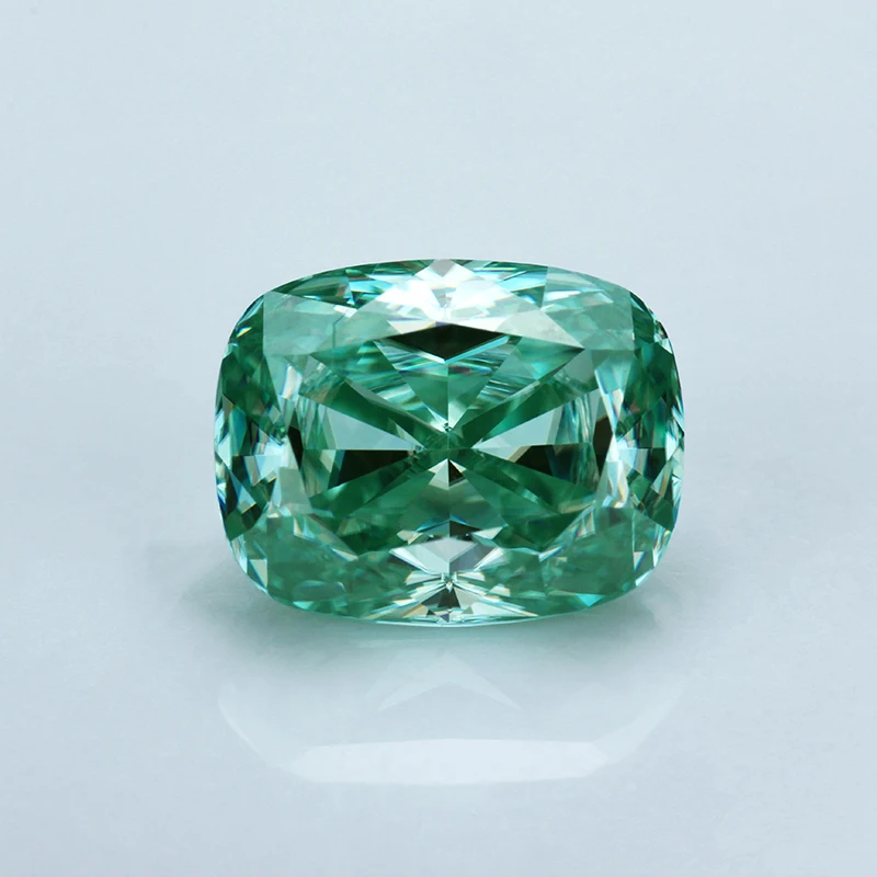 

Green Color Excellent Cut Elongated Cushion Shape 12x10mm Crushed ice Cut Loose Moissanites Stone for Jewelry Making