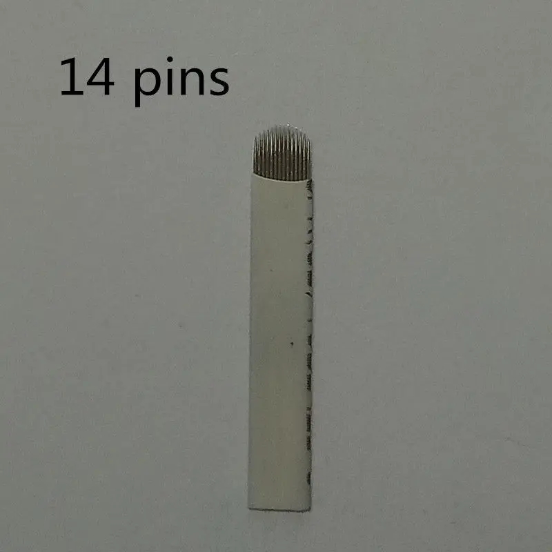 50 шт. конические лезвия для перманентного макияжа бровей|14 needle|manual tattooblade needle |