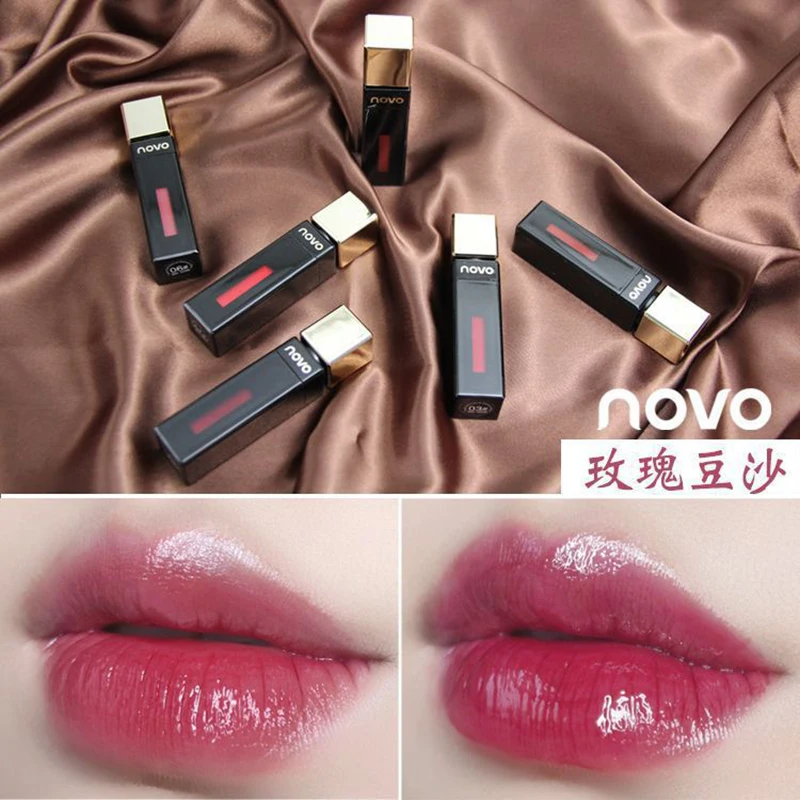 Novo, 6 цветов, Увлажняющий блеск для губ, экстракт камелии, питает стойкую губную палку, легко носить, насыщенные очаровательные цвета, Макияж для губ