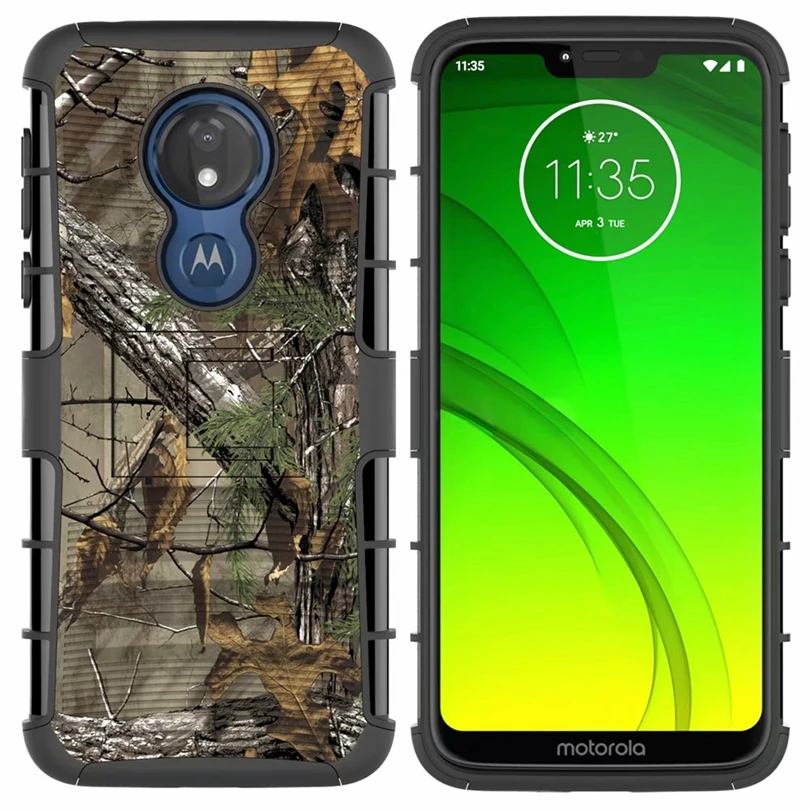 Для Motorola MOTO G7 power G7 power Американская версия Hybrid Heavy Duty 3 в 1 военный Камуфляжный Жесткий противоударный Чехол Зажим для ремня подставка чехол