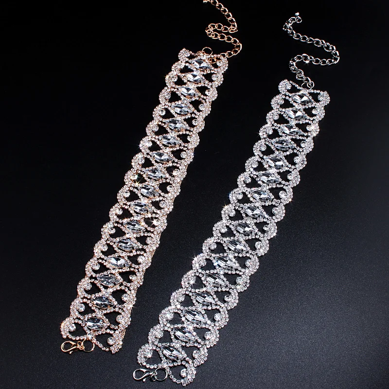 Женское винтажное ожерелье чокер с кристаллами и подвеской нагрудником