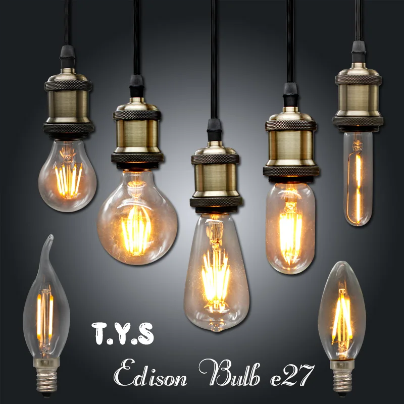 Ampoule винтажный светодиодный светильник Эдисона E27 E14 220V ретро 2 Вт 4 6 DIY накаливания