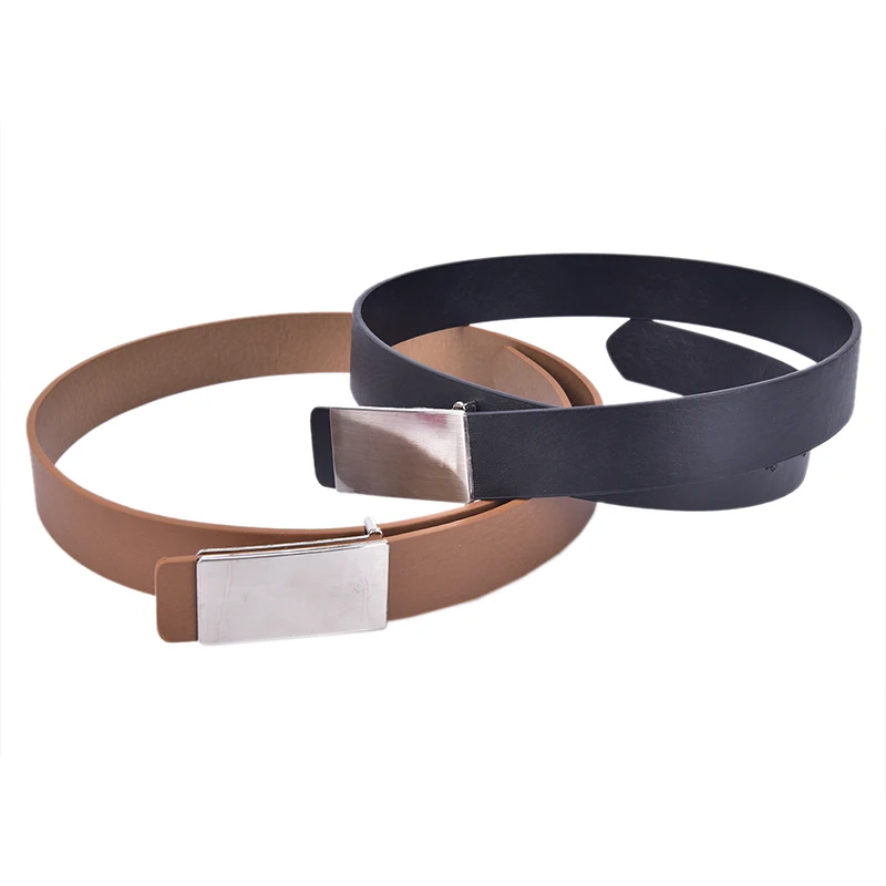 Мужской регулируемый кожаный ремень с автоматической пряжкой повседневный