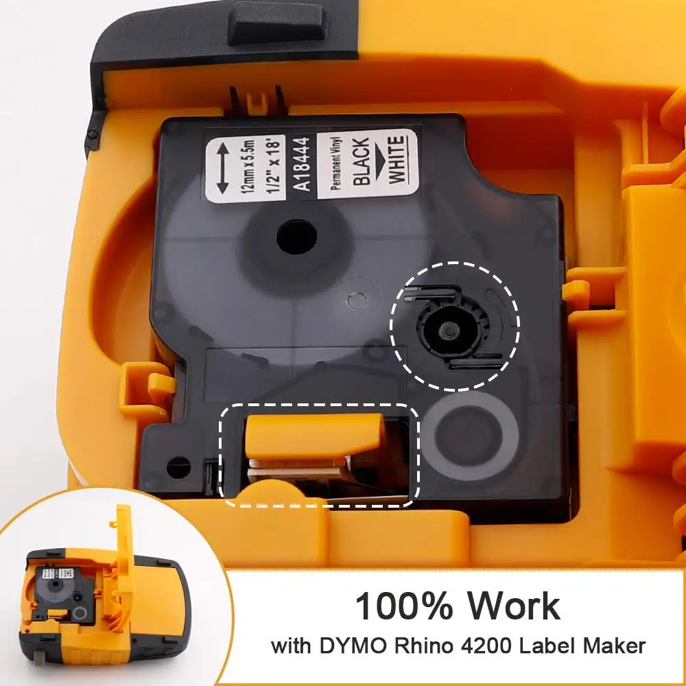 5 упаковок промышленная виниловая лента для этикеток совместимая с DYMO Rhino 4200 5200 и