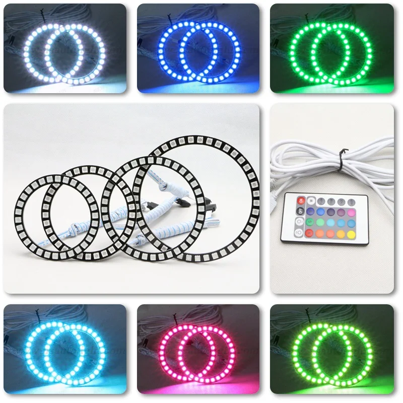 Новинка 5050 SMD ангельские глазки разноцветный RGB светодиодный ДХО комплект