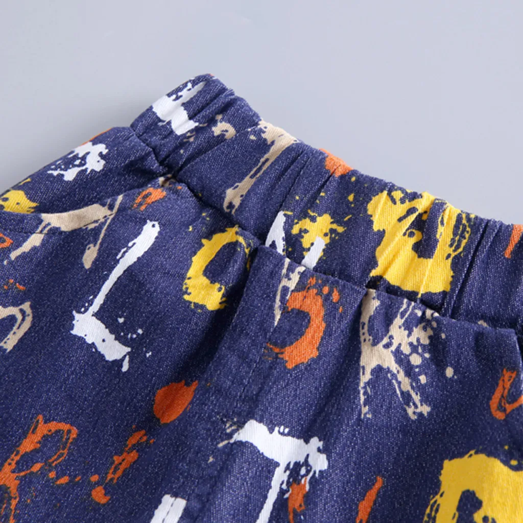 Летняя детская одежда для мальчиков и девочек 2 шт. футболка с принтом в виде