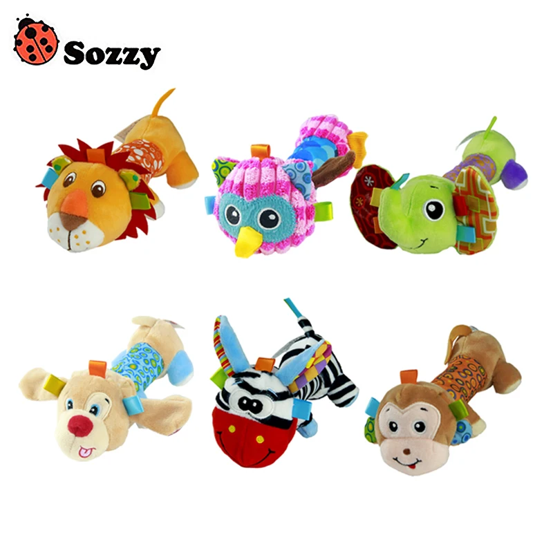 Sozzy Детские плюшевые игрушки 0 12 месяцев пищащие мягкий удобный