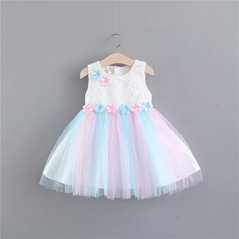 Нарядное платье с цветочным узором для маленьких девочек свадебное пасхальное