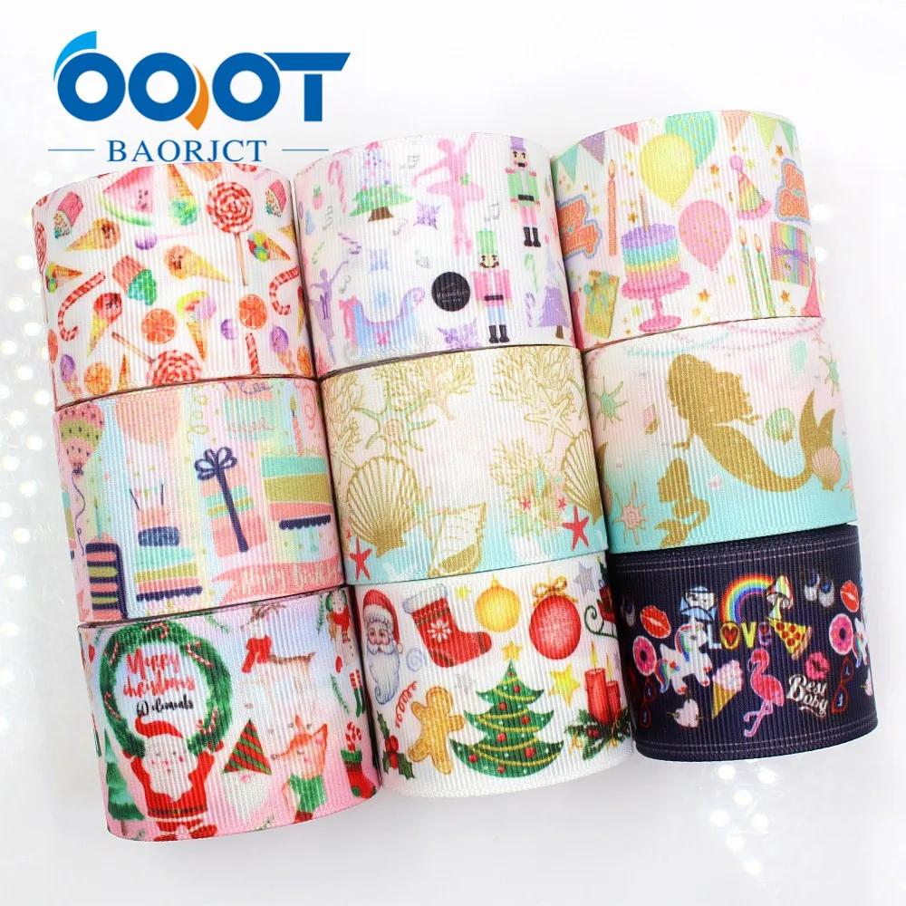 OOOT BAORJCT G-18716-620 38 мм 10 ярдов Мультяшные ленты термотрансферные с принтом grosgrain