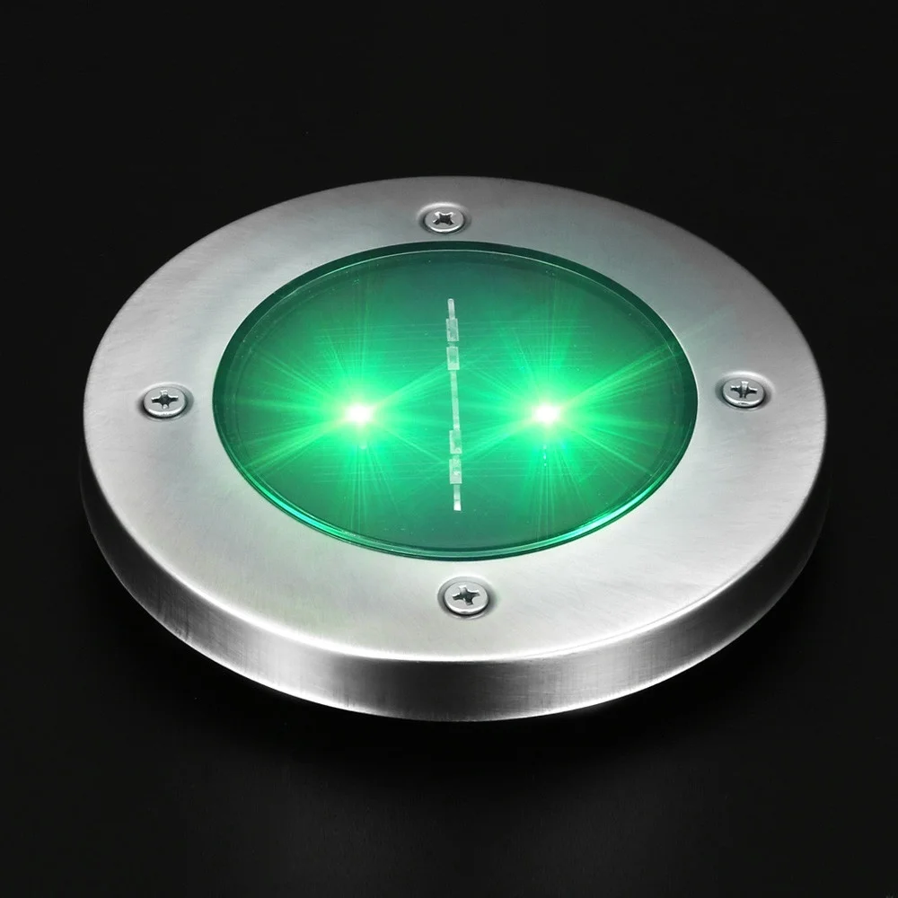 Солнечный 2 LED наружный путь свет пятно лампа двора сад газон пейзаж