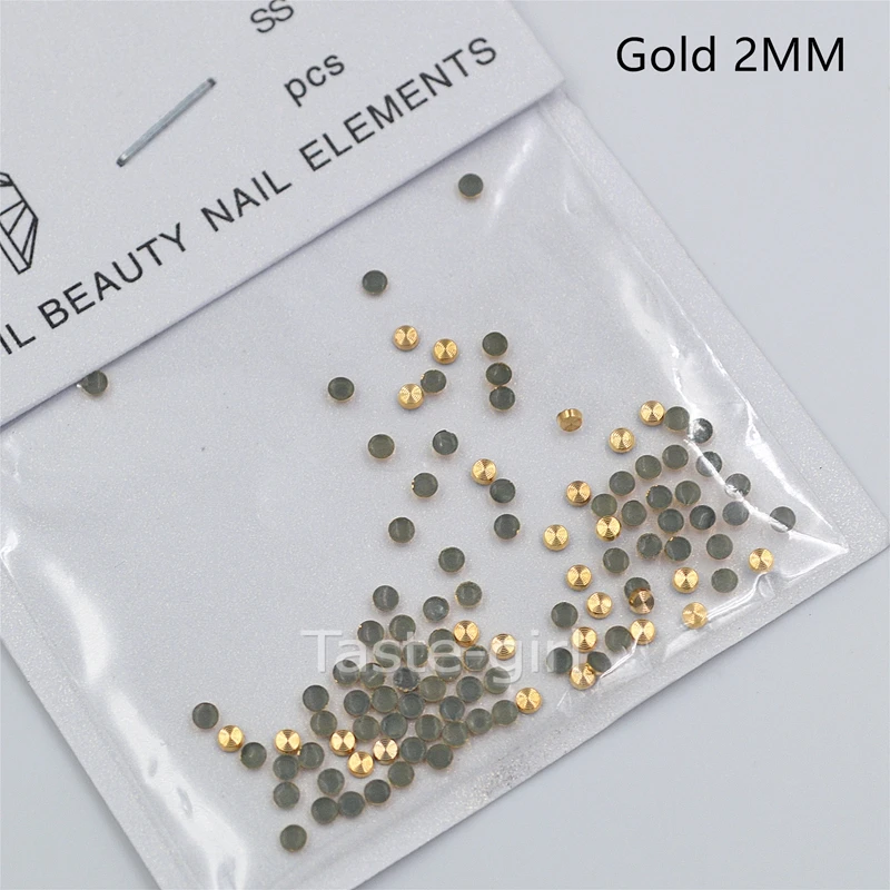 100 шт. круглые металлические блестки для ногтей 2 мм 3 мм|3d rhinestones|rhinestones glittersnail art