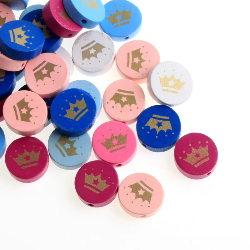 20 штук спейсер в виде короны Бисер деревянные бусины для Соска-пустышка с