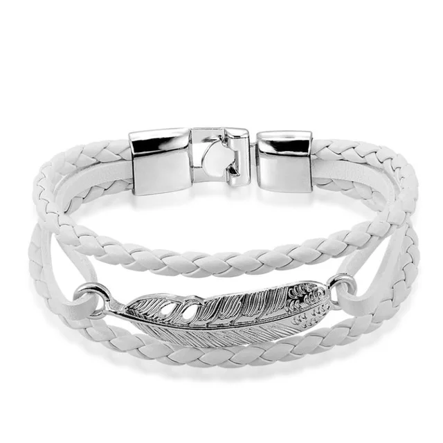 JAAFAR модный сплав перо кожаный браслет и с многослойным браслетом ювелирные