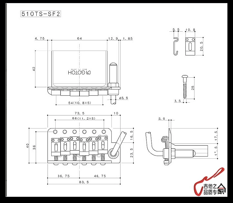 Подлинный GOTOH 510TS-SF2 Винтажный стиль электрогитара с системой тремоло мост(хром) Сделано в Японии
