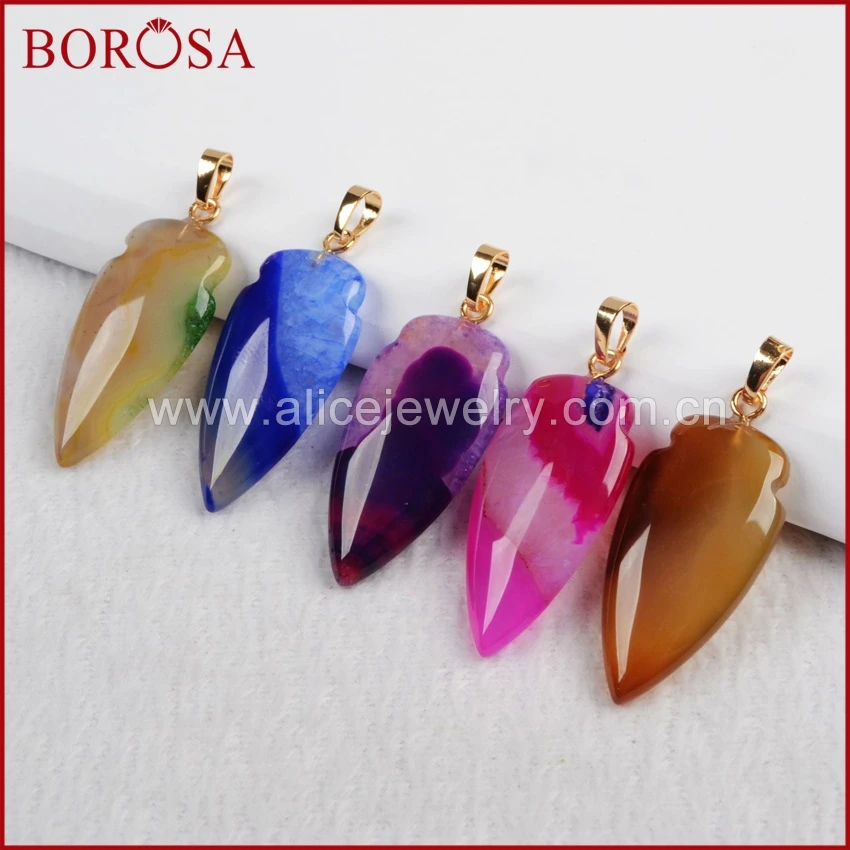 BOROSA 1 шт. наконечник из полированного радужного оникса кристалл Druzy Geode кулон