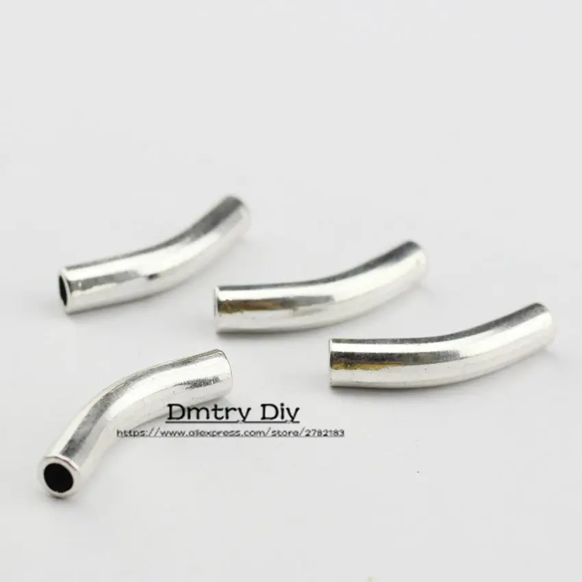 Dmtry 5pcs Hole Curved Tube Slider Spacers Jewelry Findings Charms Use With 4mm Round Leather DIY Bracelets &amp Bangles BB0004 - купить по
