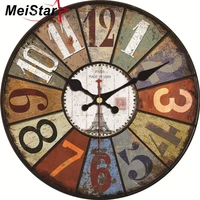 vintage large abstract design clock silent colorful arab numerals cafe kitchen wall clocks watches home decor