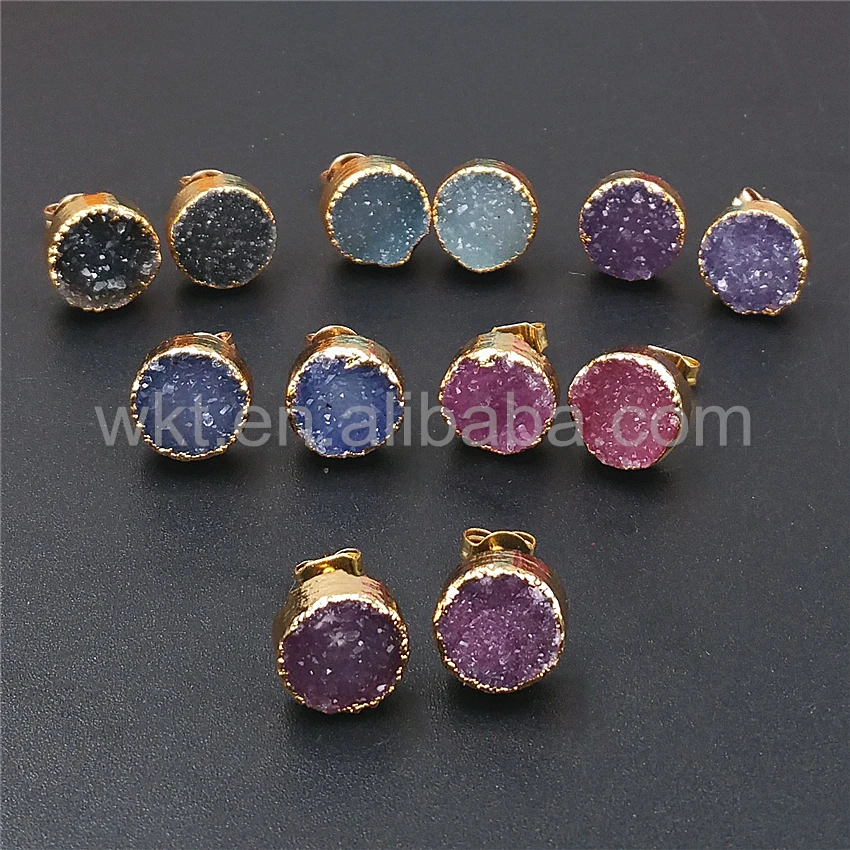 Серьги-гвоздики с драгоценными камнями серьги-гвоздики 10 мм круглая форма оптом