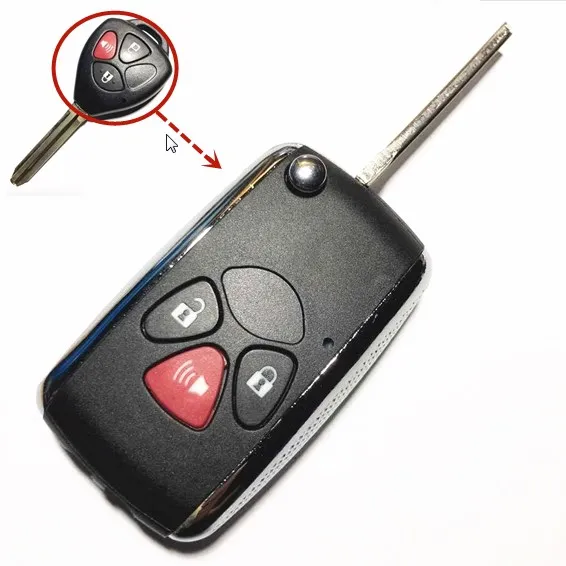 

3 Buttons Replacement Flip Remote Car Key Fob Case For Toyota RAV4 Yaris Venza Scion tC/xA/xB/xC TOY43 Blade Modified Key Shell