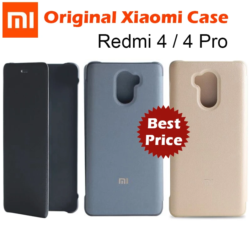 Оригинальный чехол для Xiaomi Redmi 4 Pro Официальный книжка prime Global 4Pro из искусственной