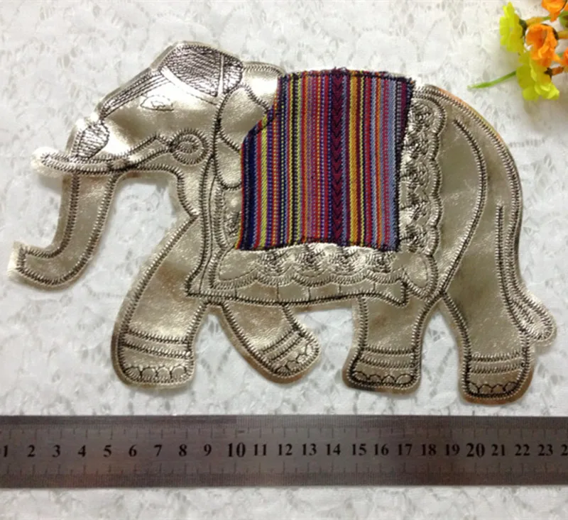 FFLACELL Elephant Patches Embroidered Sew on for Clothing DIY Stripes Clothes Applique | Дом и сад