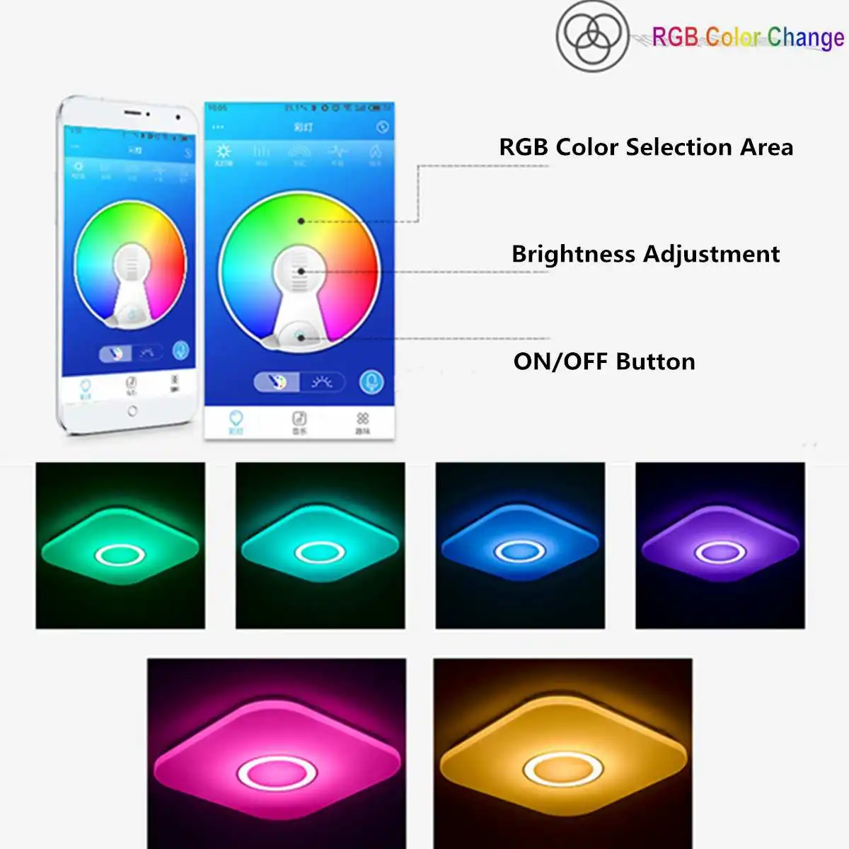 Современный светодиодный потолочный светильник RGB с регулируемой яркостью приложение дистанционное управление Музыка 24 Вт 36 Вт 48 Вт поверхностный монтаж светодиодный потолочный светильник s Plafonnier светодиодный