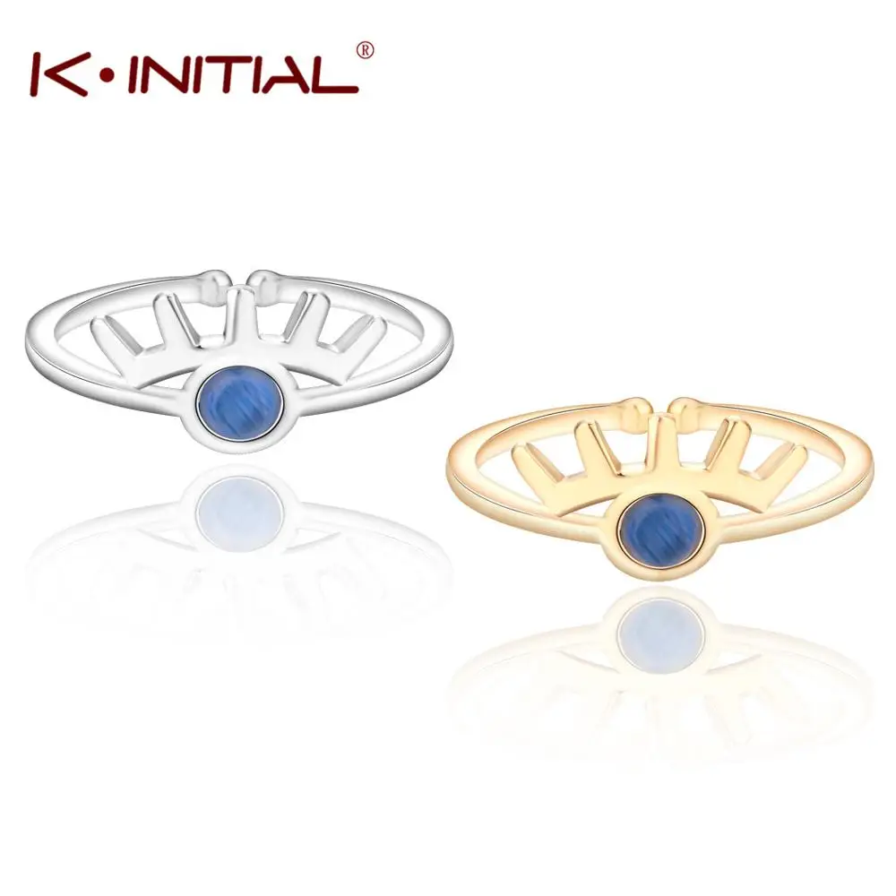 Kinitial новые кольца в форме голубого глаза для женщин девушки Мода Золото