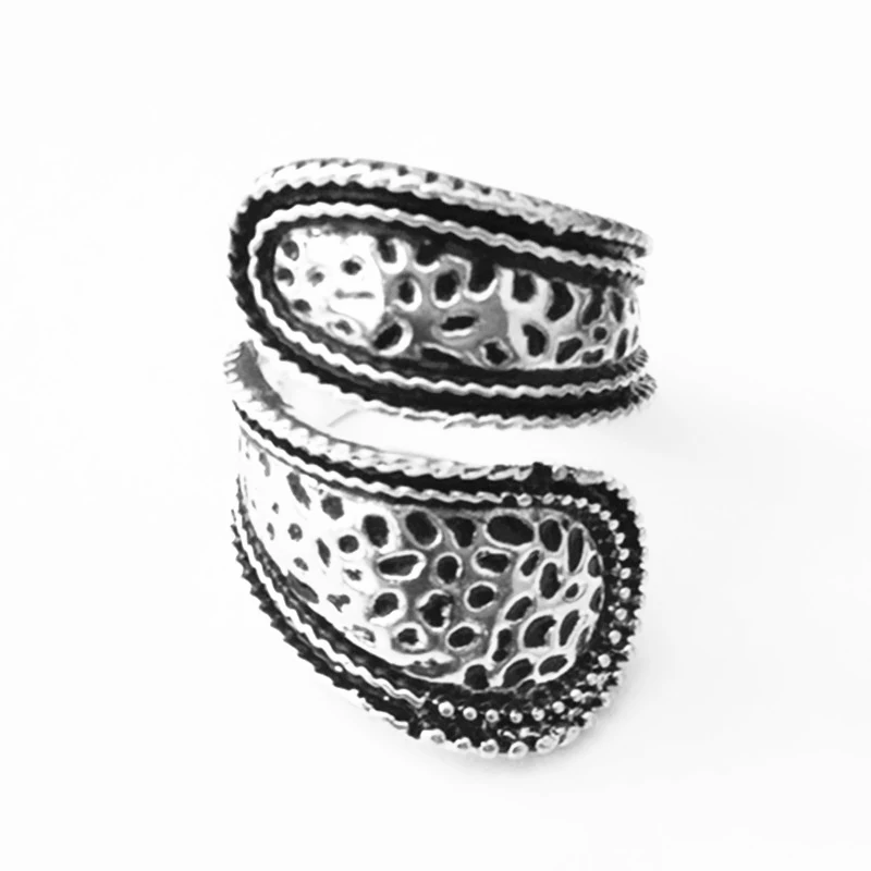 Прямая поставка Винтажное кольцо в виде змеиной кожи с ложкой Gorha бабочкой