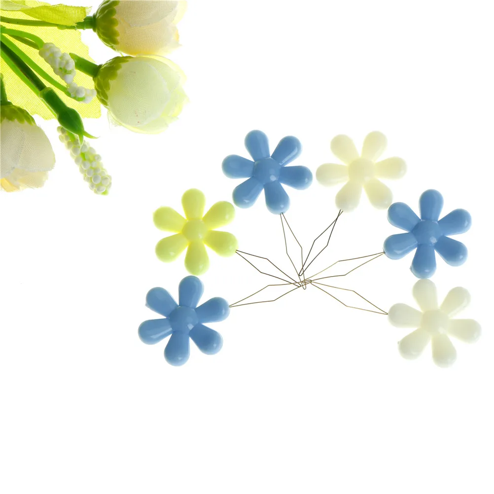 6 шт./компл. пластиковая + металлическая проволочная петля с цветочной головкой